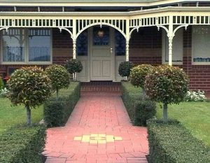 Entrance Pathway With Hedge